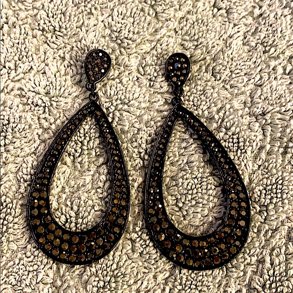Black rhinestone earrings